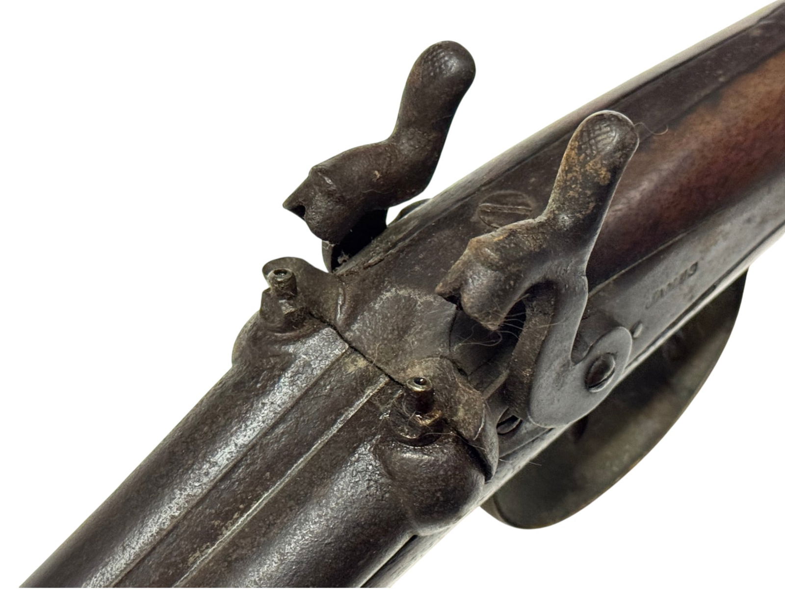 Rare Antique Civil War English “James” 20 GA. Double Barrel Muzzleloading Hammer Gun - 8