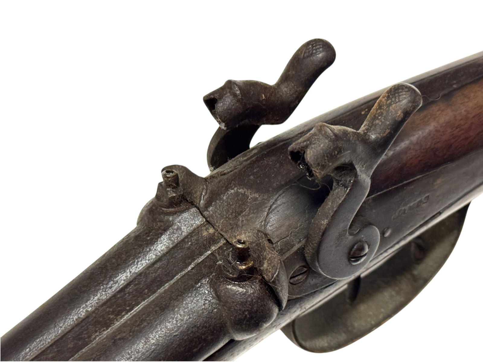 Rare Antique Civil War English “James” 20 GA. Double Barrel Muzzleloading Hammer Gun - 9
