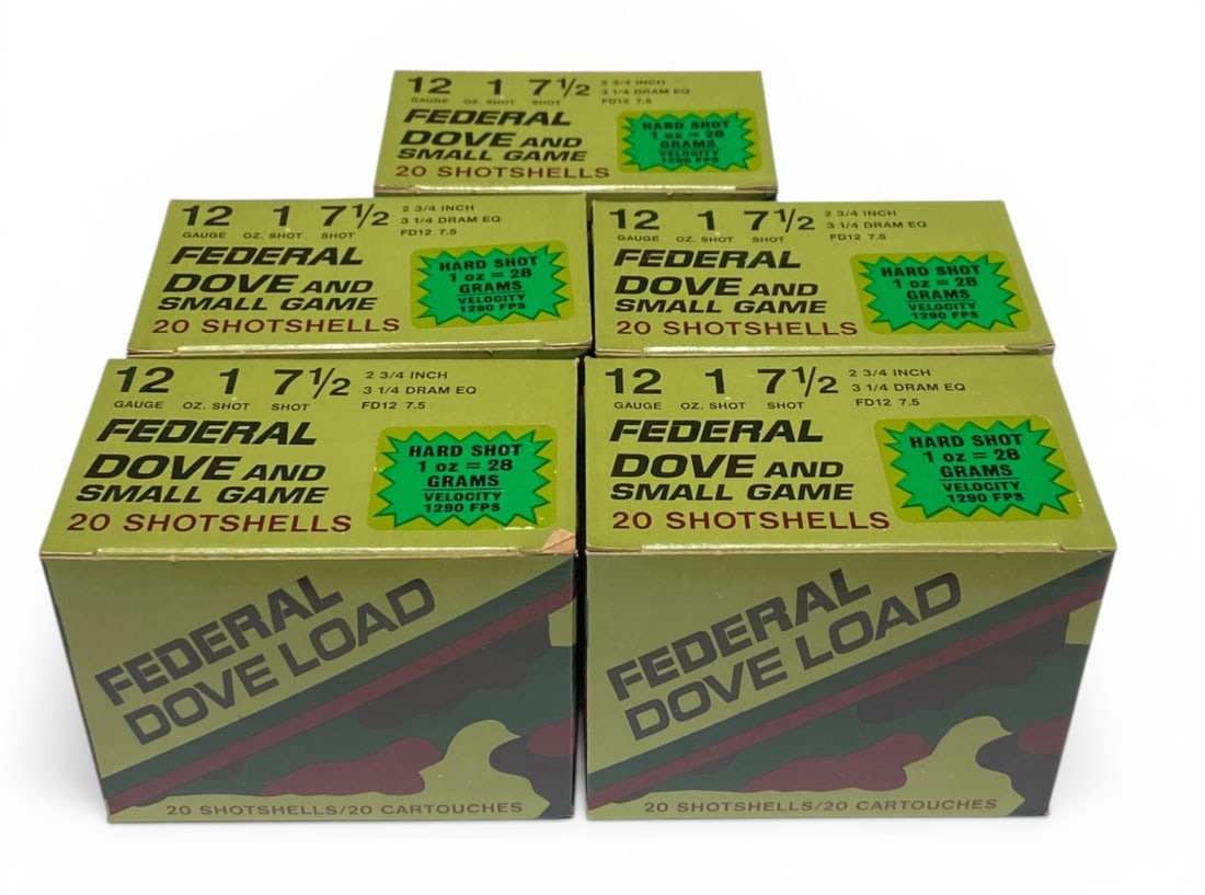 NIB 100rds. Of 12 GA. 2-3/4" 7.5 Shot Federal Dove and Small Game Shotgun Ammunition: See photo(s) 