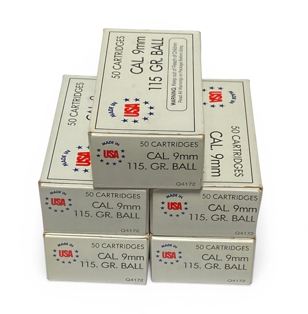 NIB 250rds. Of 9mm 115gr. BALL Olin Winchester Ammunition: See photo(s) 