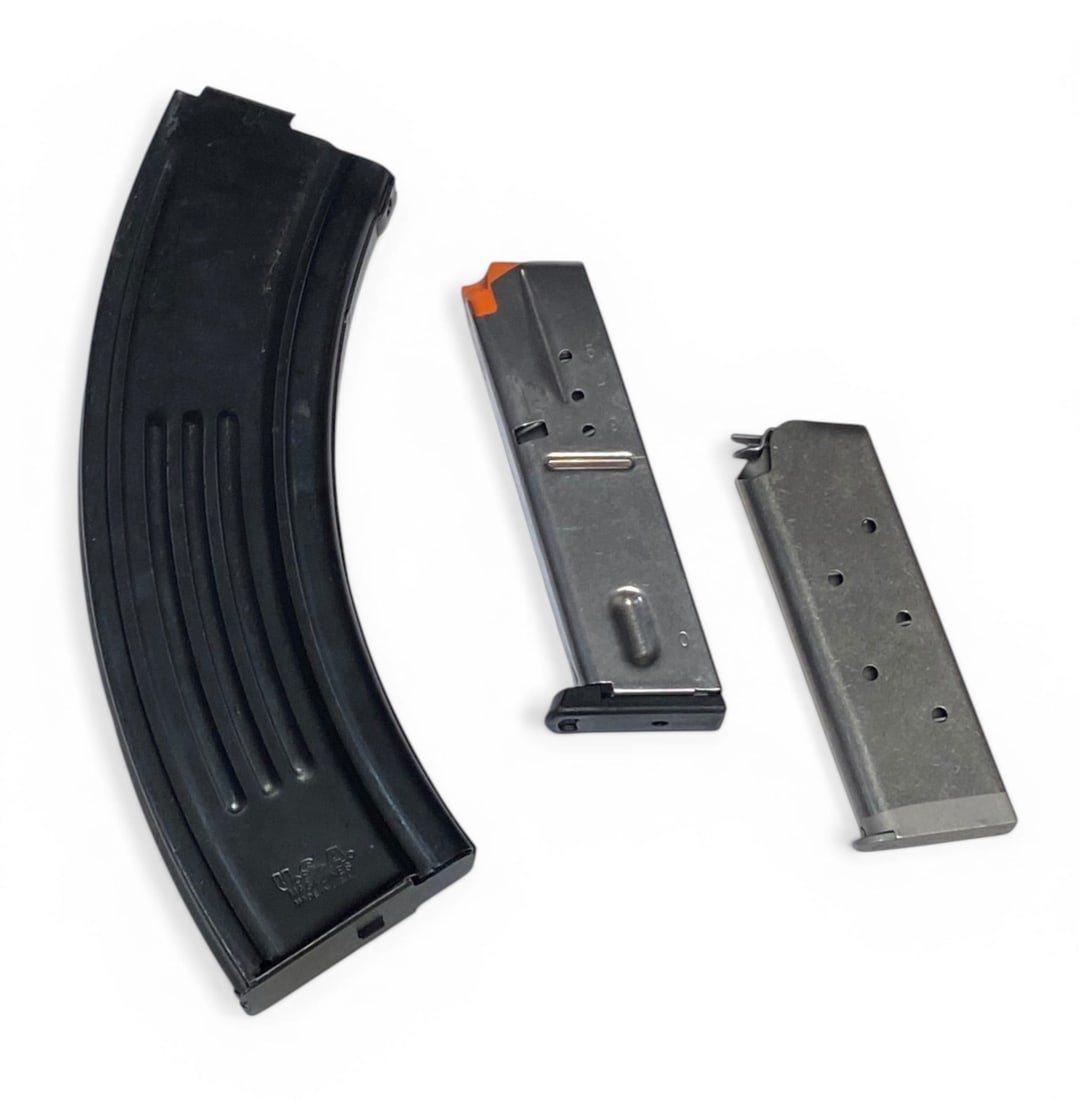 (3) Magazines: (1) Mini 14 7.62x39 magazine, (1) Colt .45 ACP 1911 magazine and (1) Smith & Wesson Model 5900 series magazine