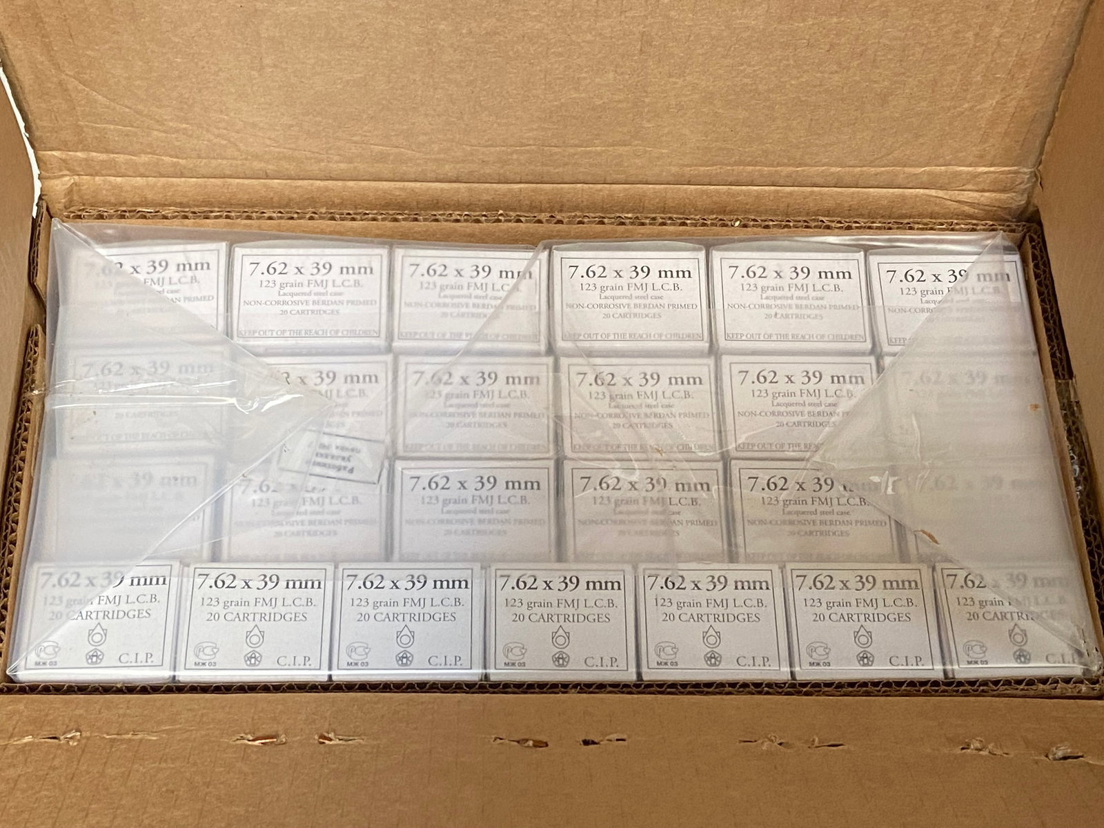 NIB 1000rds. Of 7.62x39 123gr. FMJ Wolf Russian Ammunition: See photo(s) 