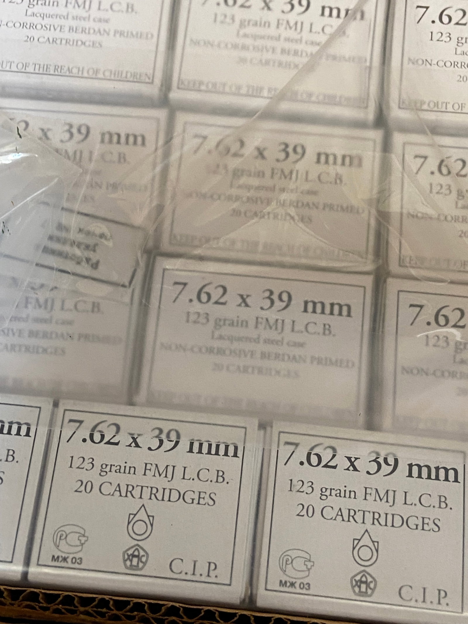 NIB 1000rds. Of 7.62x39 123gr. FMJ Wolf Russian Ammunition - 3