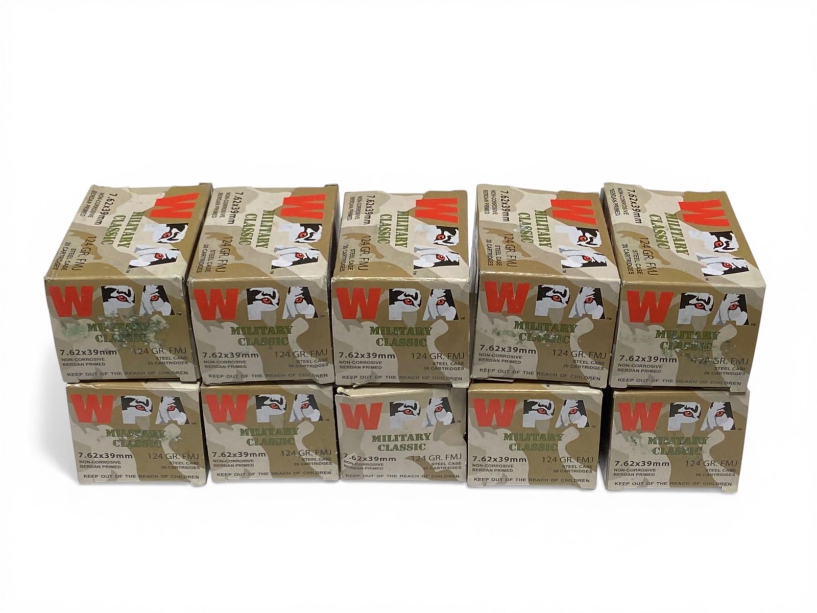 NIB 200rds. Of 7.62x39 124gr. FMJ Steel Case Wolf Military Classic Russian Ammunition: See photo(s) 