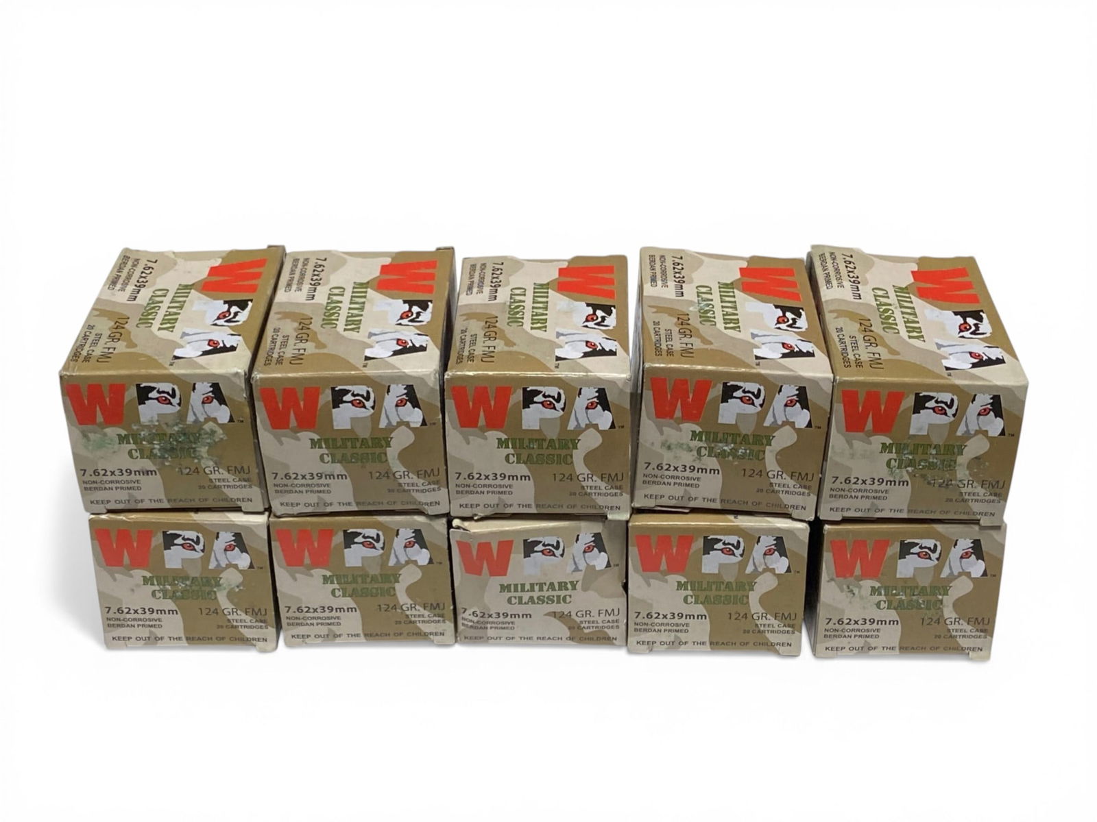 NIB 200rds. Of 7.62x39 124gr. FMJ Steel Case Wolf Military Classic Russian Ammunition: See photo(s) 