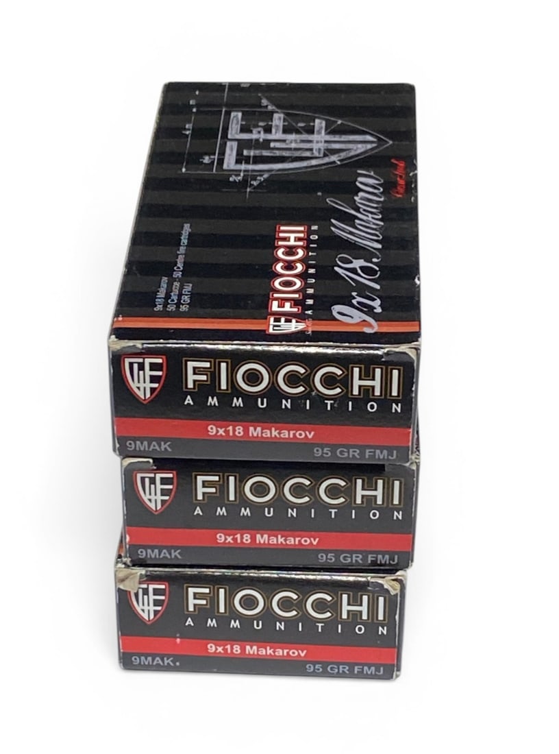 NIB 150rds. Of 9x18 MAKAROV 95gr. FMJ Fiocchi Ammunition: See photo(s) 