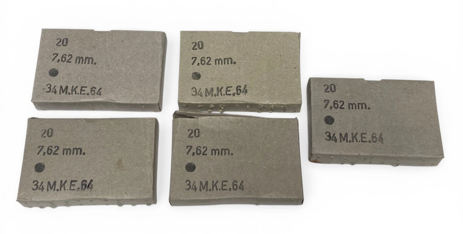 100rds. Of Turkish Military Surplus .30-06 151gr. FMJ Ammunition: Head Stamp MKE 64. 1960s military surplus noncorrosive ammunition. Great for M1 Garands and other similar rifles