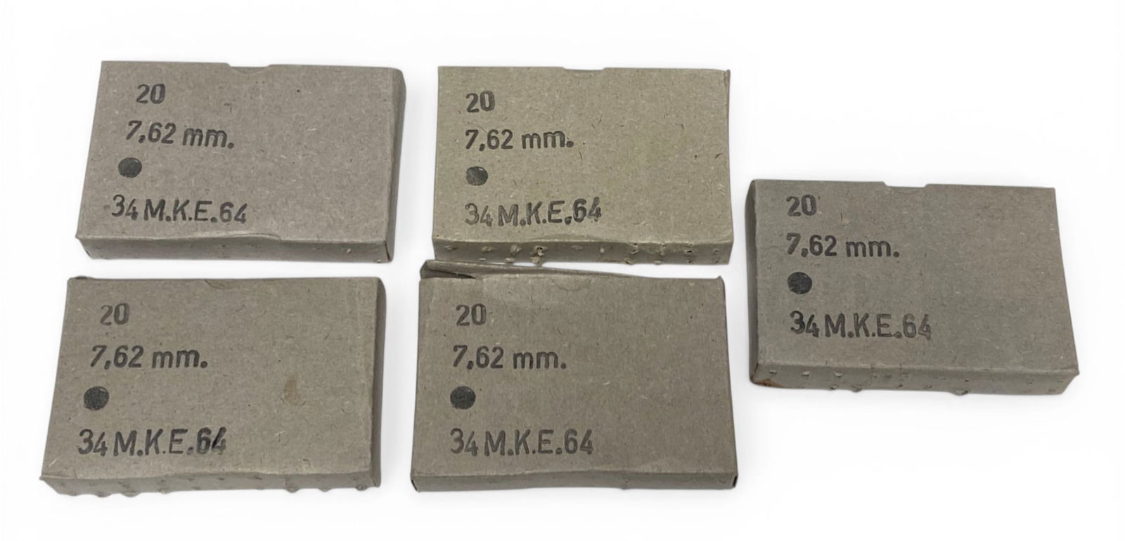 100rds. Of Turkish Military Surplus .30-06 151gr. FMJ Ammunition: Head Stamp MKE 64. 1960s military surplus noncorrosive ammunition. Great for M1 Garands and other similar rifles