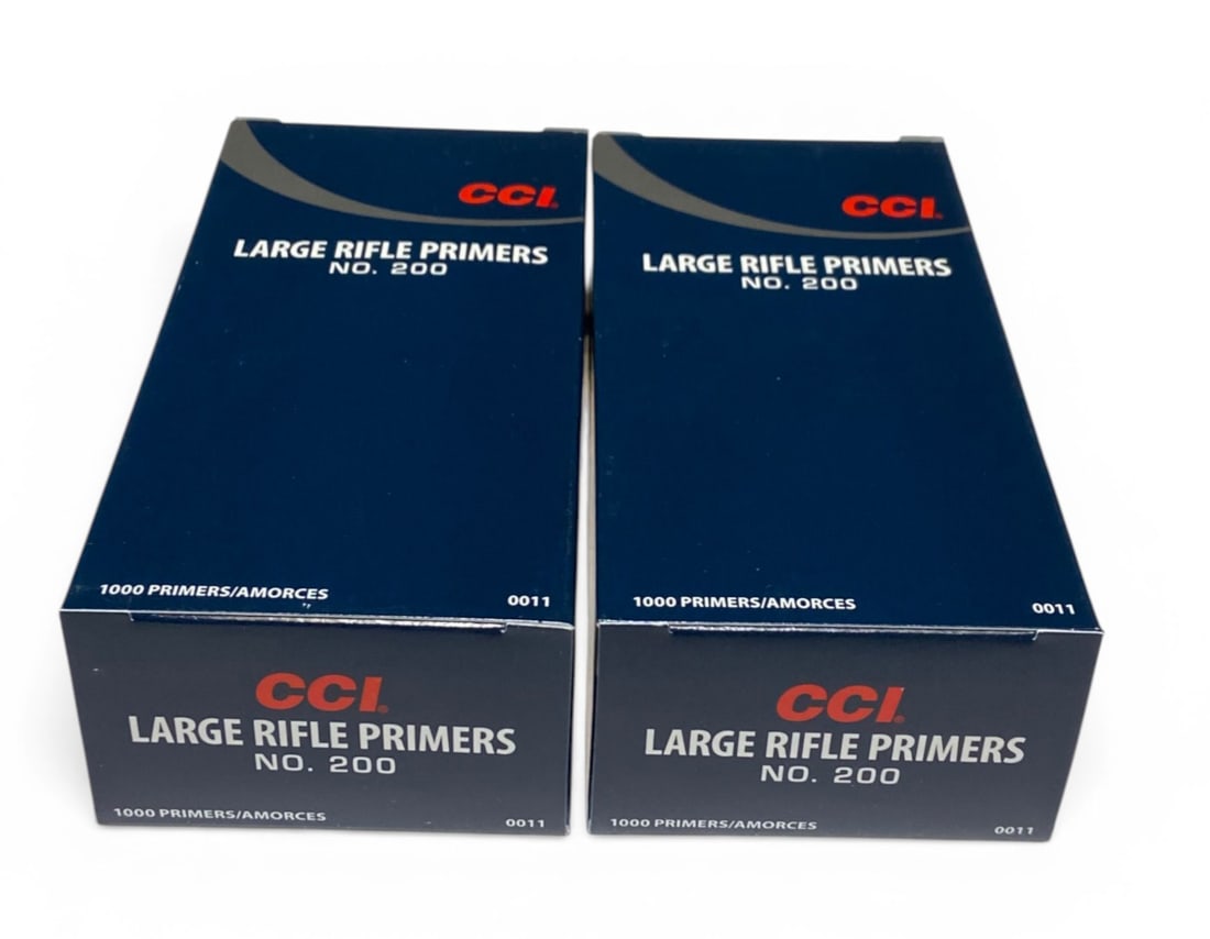 NIB (2000) No. 200 CCI Large Rifle Primers for Reloading: New in box Primers, have been stored in climate controlled enviroment away from moisture and are in excellent ready to use condition! 