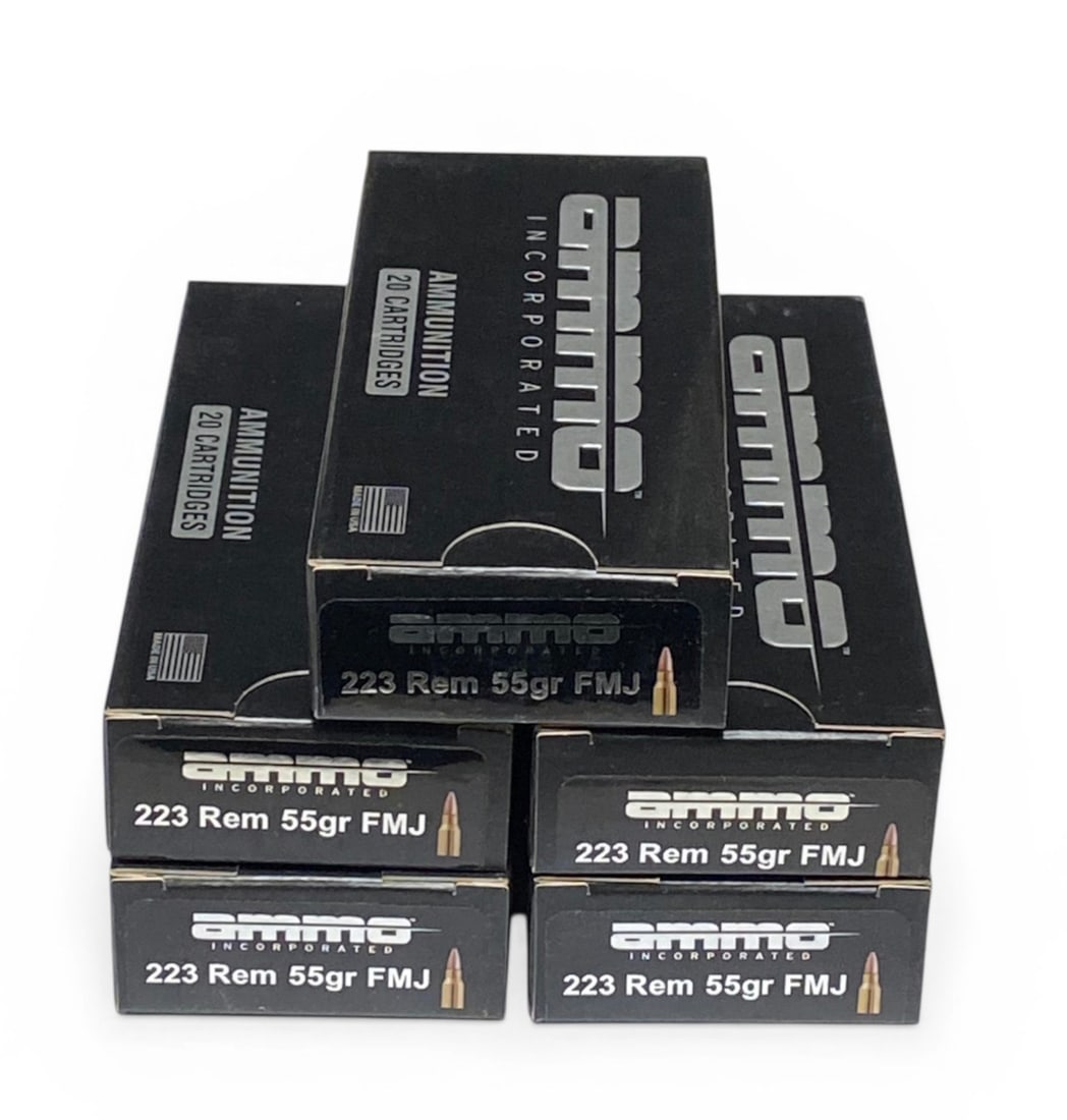 NIB 100rds. Of .223 REMINGTON 55gr. FMJ Ammo Inc. Ammunition: See photo(s) 