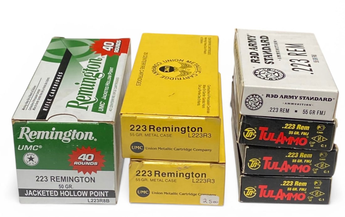 NIB 132rds. Of .223 REM. Remington Ammunition: See photos. One is a partial box 
