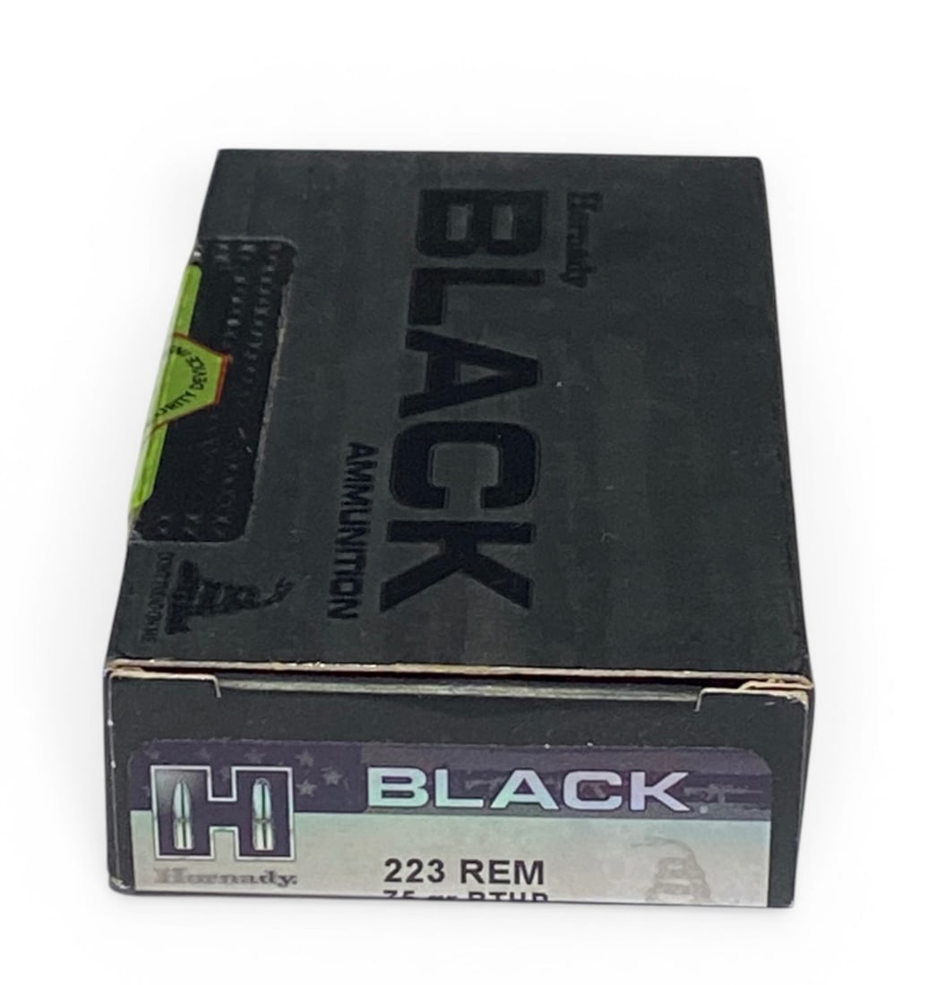 NIB 20rds. Of .223 REM. 75gr. BTHP Hornady Black Ammunition: See photo(s) 