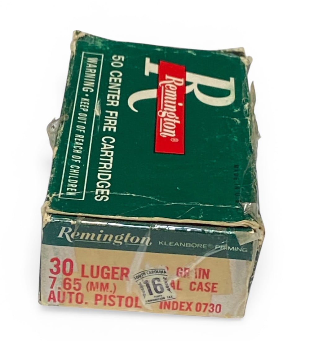 NIB 50rds. Of .30 LUGER (7.65mm) 93gr. Remington Kleanbore Ammunition: See photo(s) 