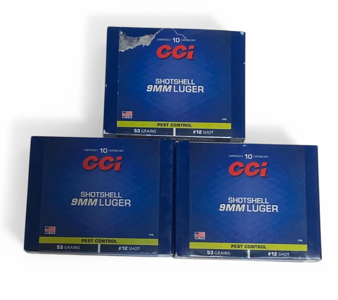 NIB 30rds. Of 9mm 53gr. No. 12 Shot Shot Shell CCI Pest Control Ammunition: See photo(s)