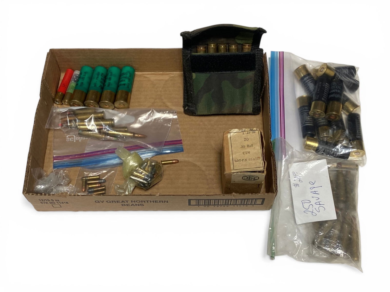 Lot of Various Rifle and Shotgun Ammunition: 4.5 Lbs. of .30-06, .250 SAVAGE, .22 CAL., 12 GA., .410 GA., .300 WIN. MAG. 