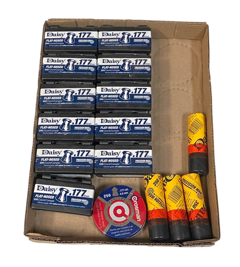 NIB Lot of (2750) Daisy .177 FN Airgun Pellets and More: Approx. (1400) Daisy .177 BBs, (150+) Crossman .177 pellets