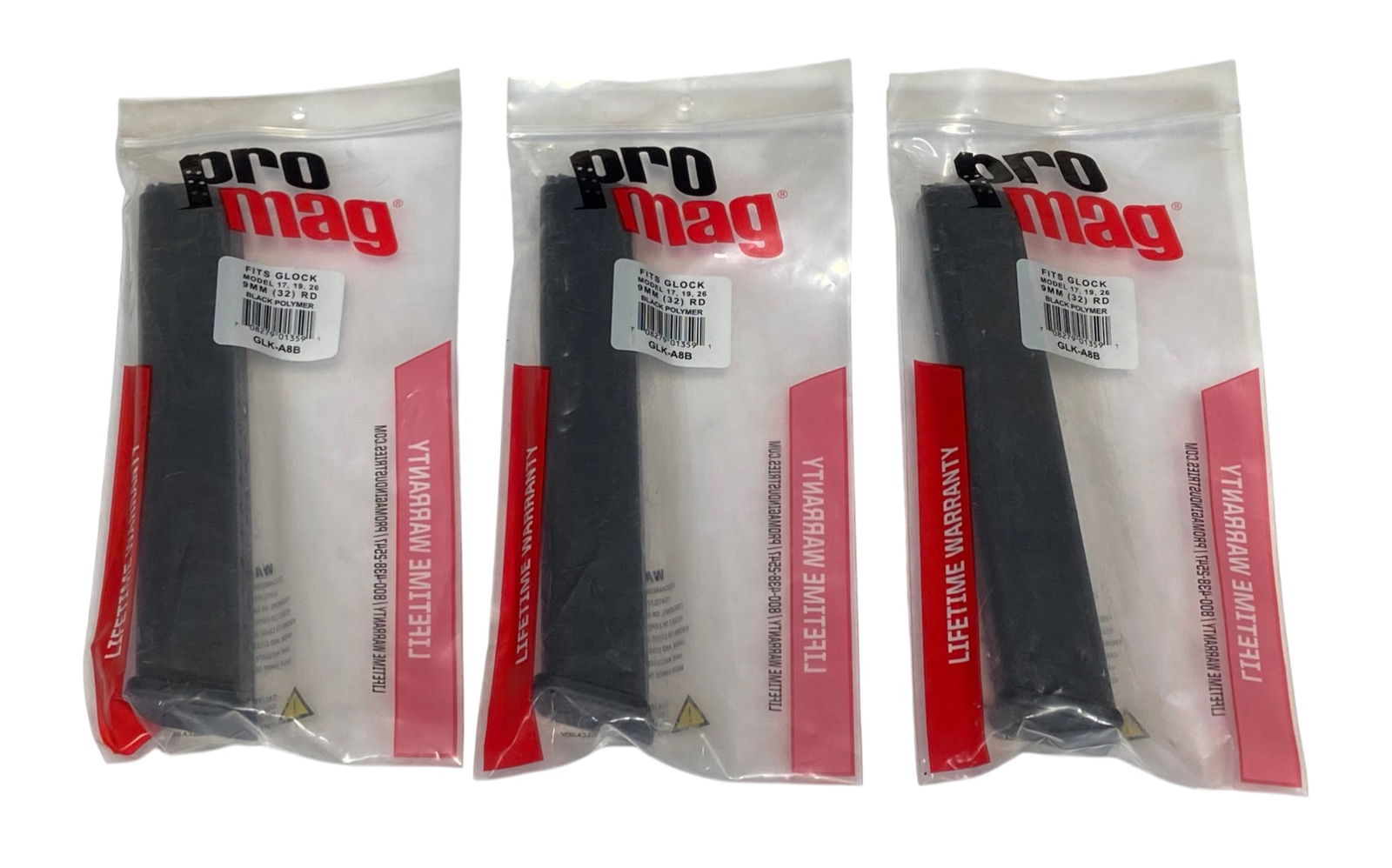 (3) NIB Pro Mag Glock Model 17, 19, 26 9mm 32rd. Magazines: See photo(s)