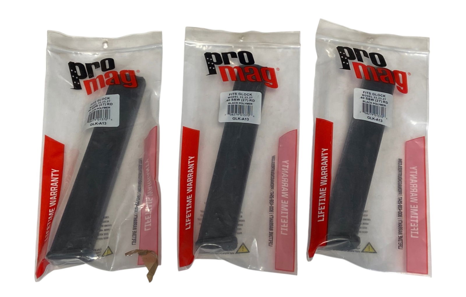 NIB (3) Pro Mag Glock .40 S&W 27rd. Magazines: See photo(s)