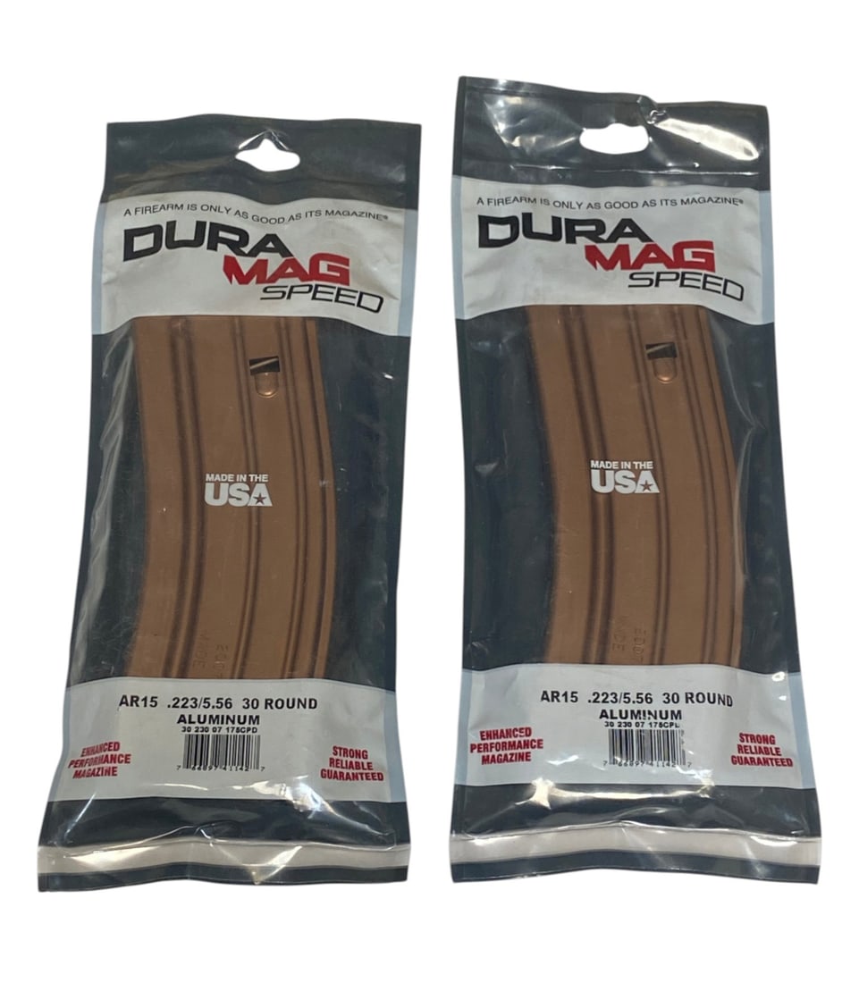 NIB (2) Duramag Speed AR15 5.56 30rd. Aluminum Magazines: See photo(s) 