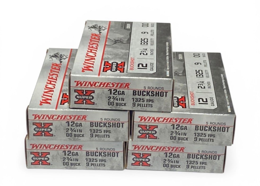 NIB 25rds. Of 12 GA. 00 BUCK 2-3/4" Winchester Super X Shotgun Ammuniton: See photo(s)