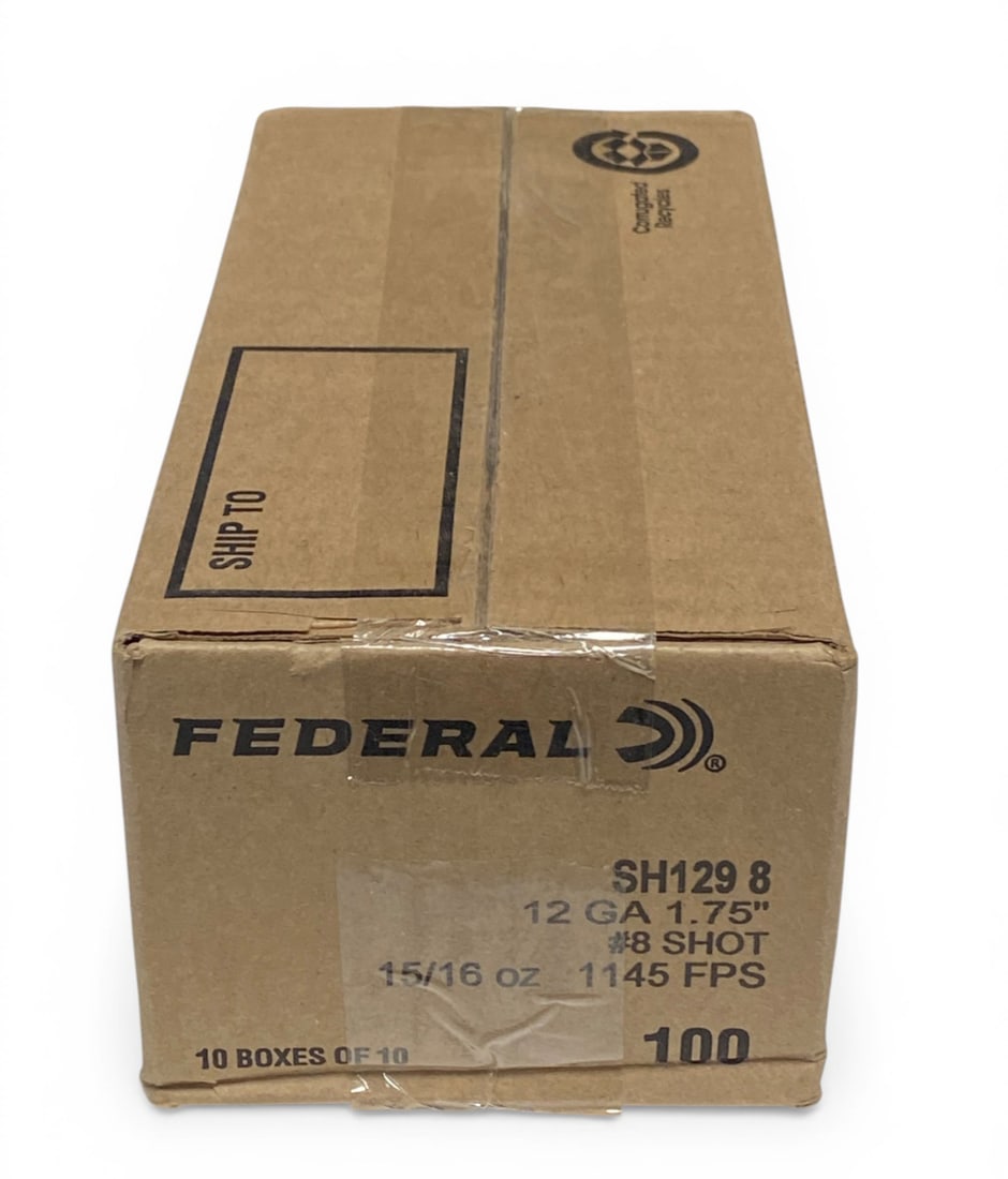 NIB 100rds. Of 12 GA. No. 8 Shot 2-3/4" Federal Ammunition: See photo(s) 