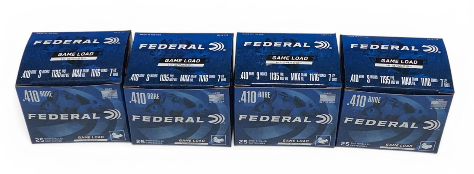 NIB 100rds. Of .410 GA. 7-1/2 Shot 3" Federal Hi-Brass Game Load Ammunition: See photo(s) 