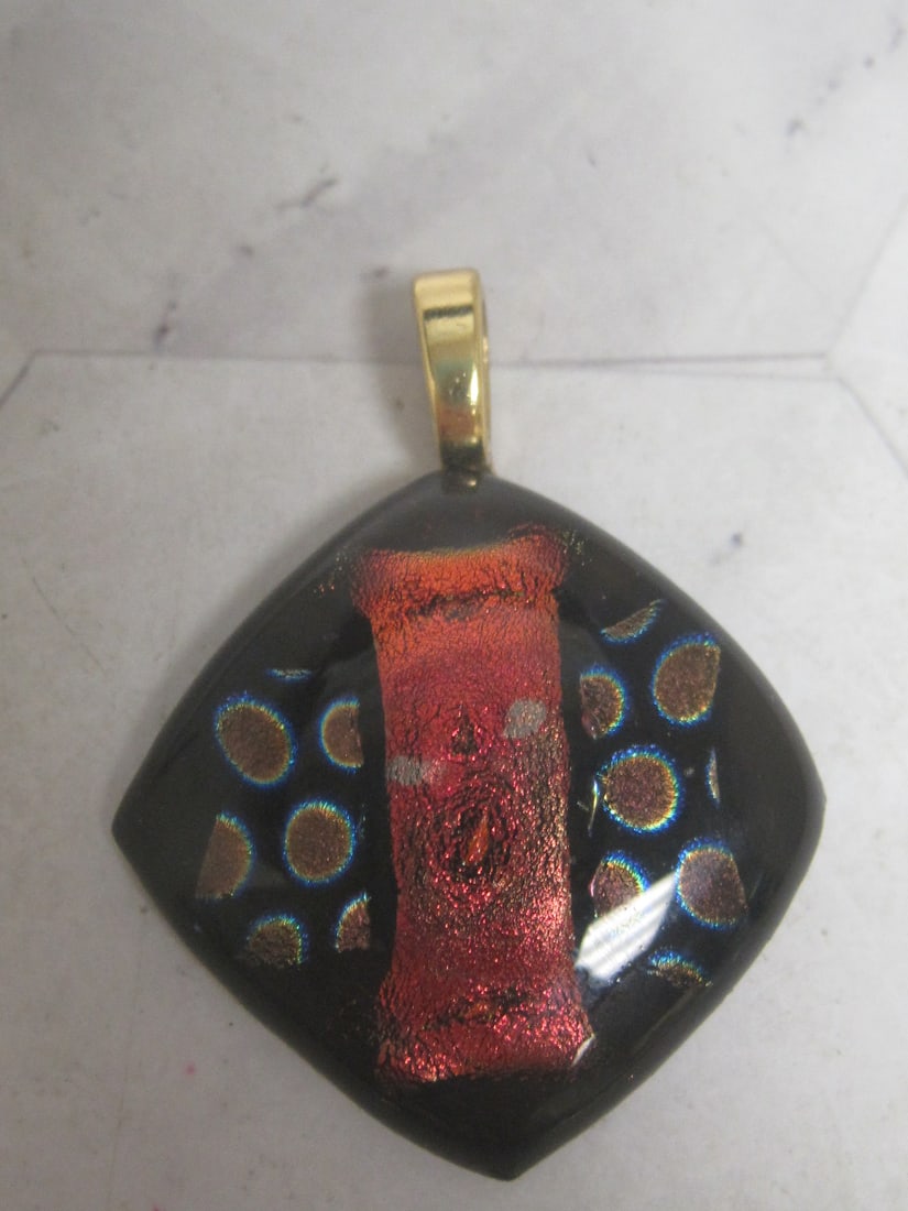 Dichroic Glass Pendant: . 