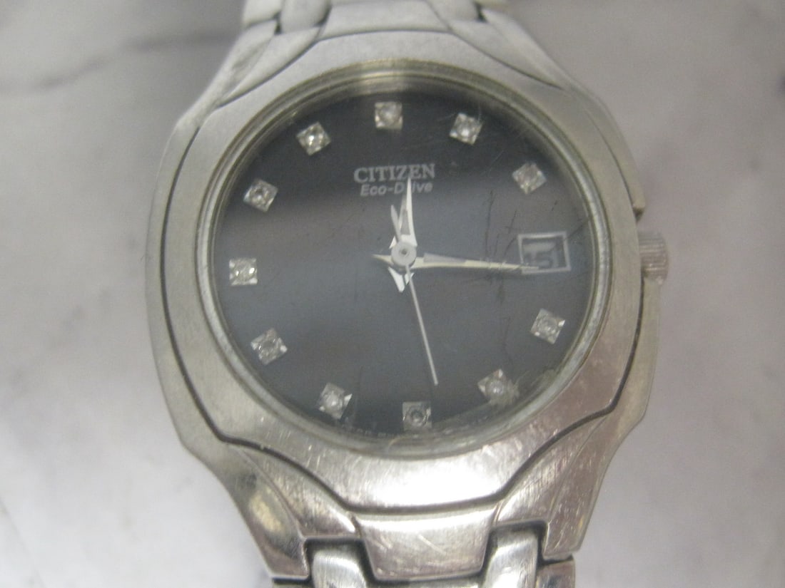 Ladies Citizens Eco Drive Watch with Diamond Hour Markers - 2