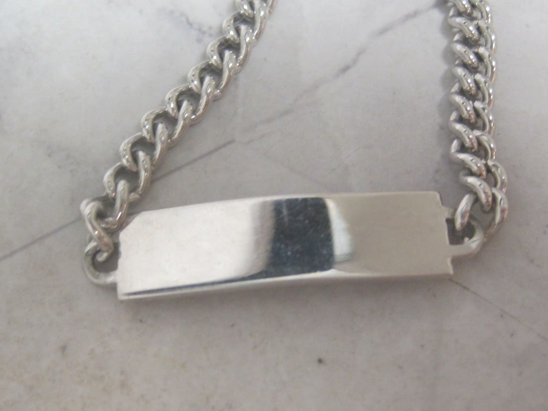 8" Nickel Silver Signet Bracelet - 2