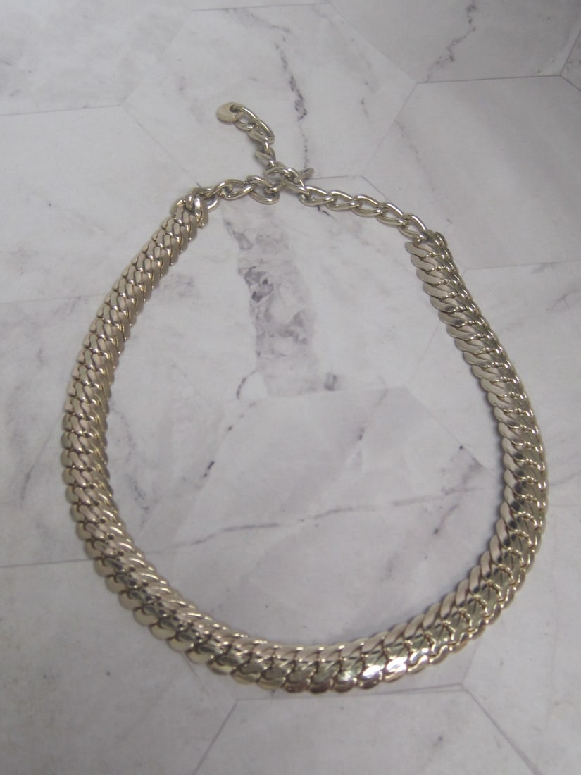16" Vintage Silver Tone Necklace: Marked Western Germany 