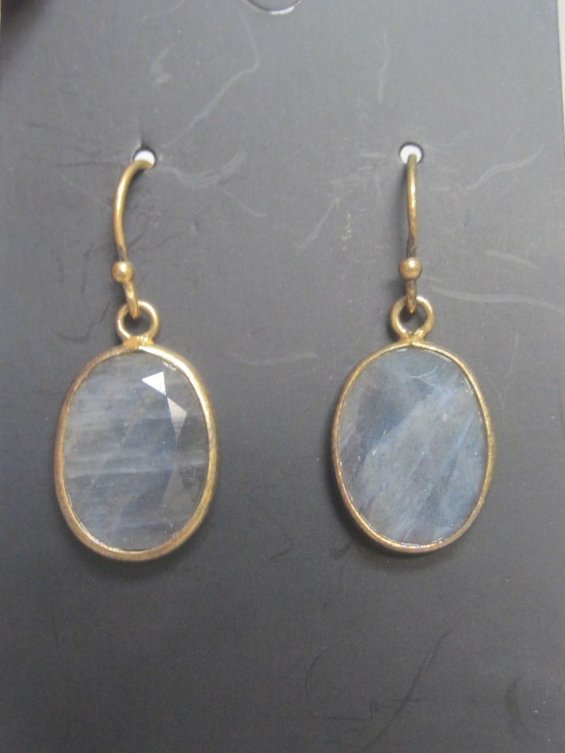 Sterling Silver Vermeil Labradorite Earrings: . 