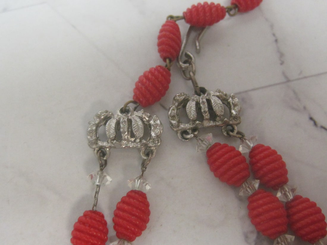 3 Piece Vintage Hobe Necklace, Bracelet, & Clip Earrings Set - 3