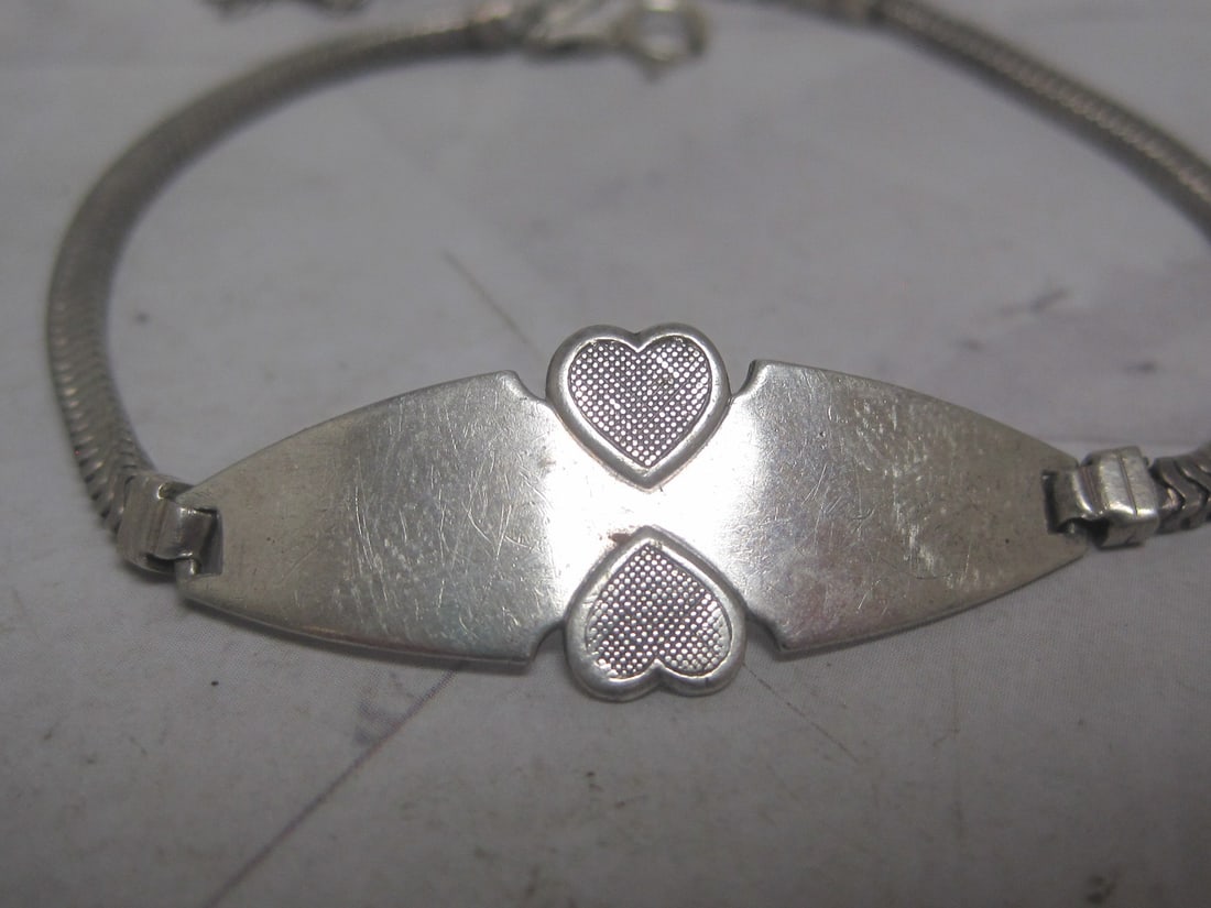 7" Vintage Forstner Sterling Silver Sweetheart Bracelet - 2