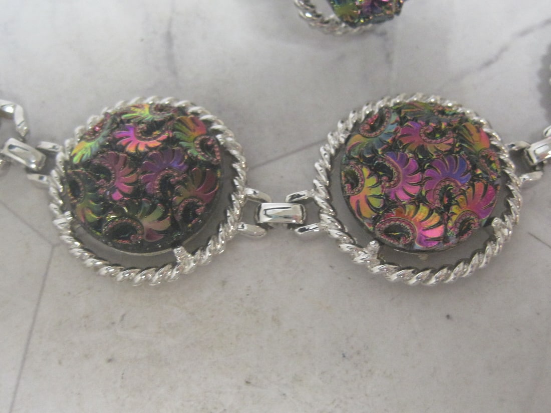 Vintage Sarah Coventry Northern Lights Bracelet, Ring, Clip Earrings - 4