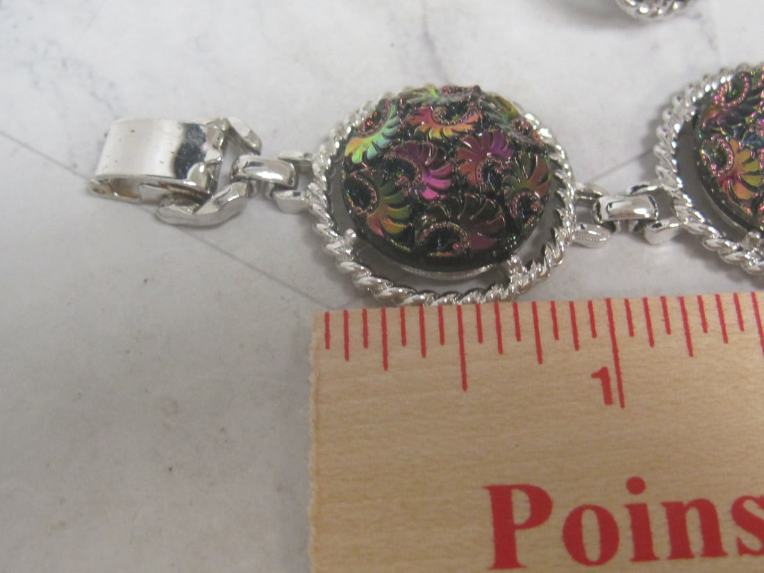 Vintage Sarah Coventry Northern Lights Bracelet, Ring, Clip Earrings - 5