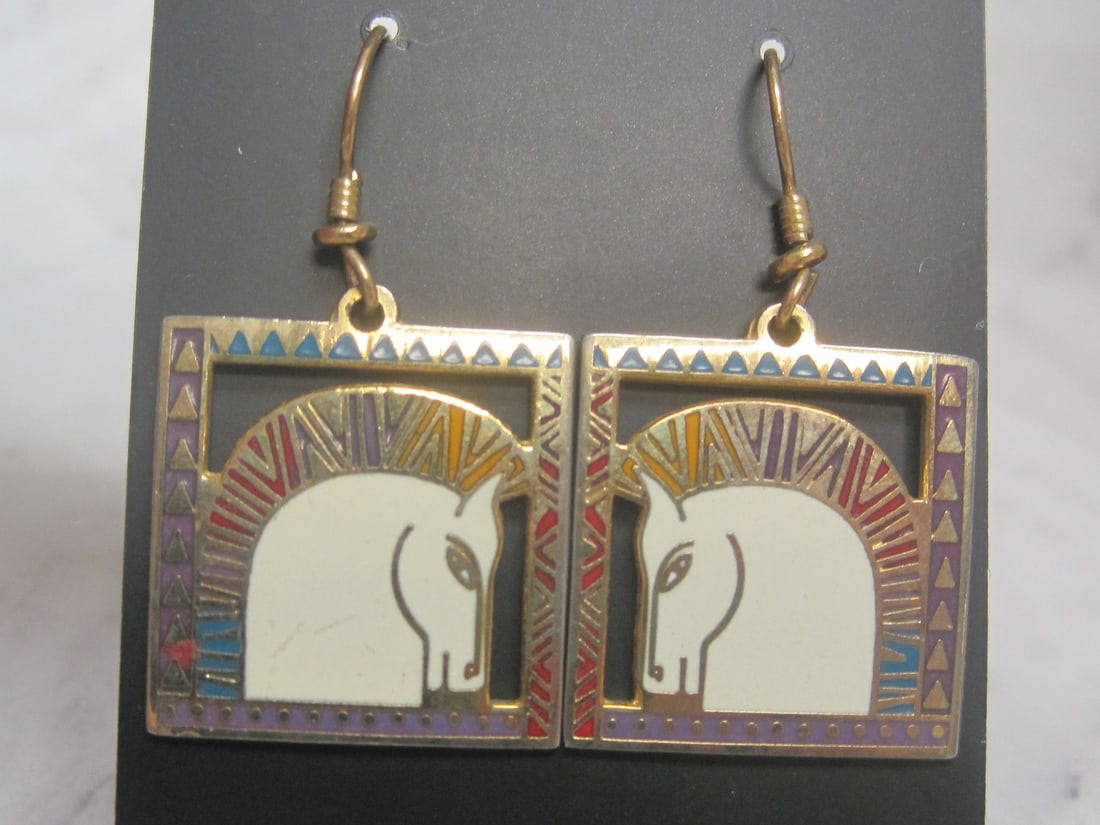 Laurel Burch Horse Goldtone Pierced Earrings: .