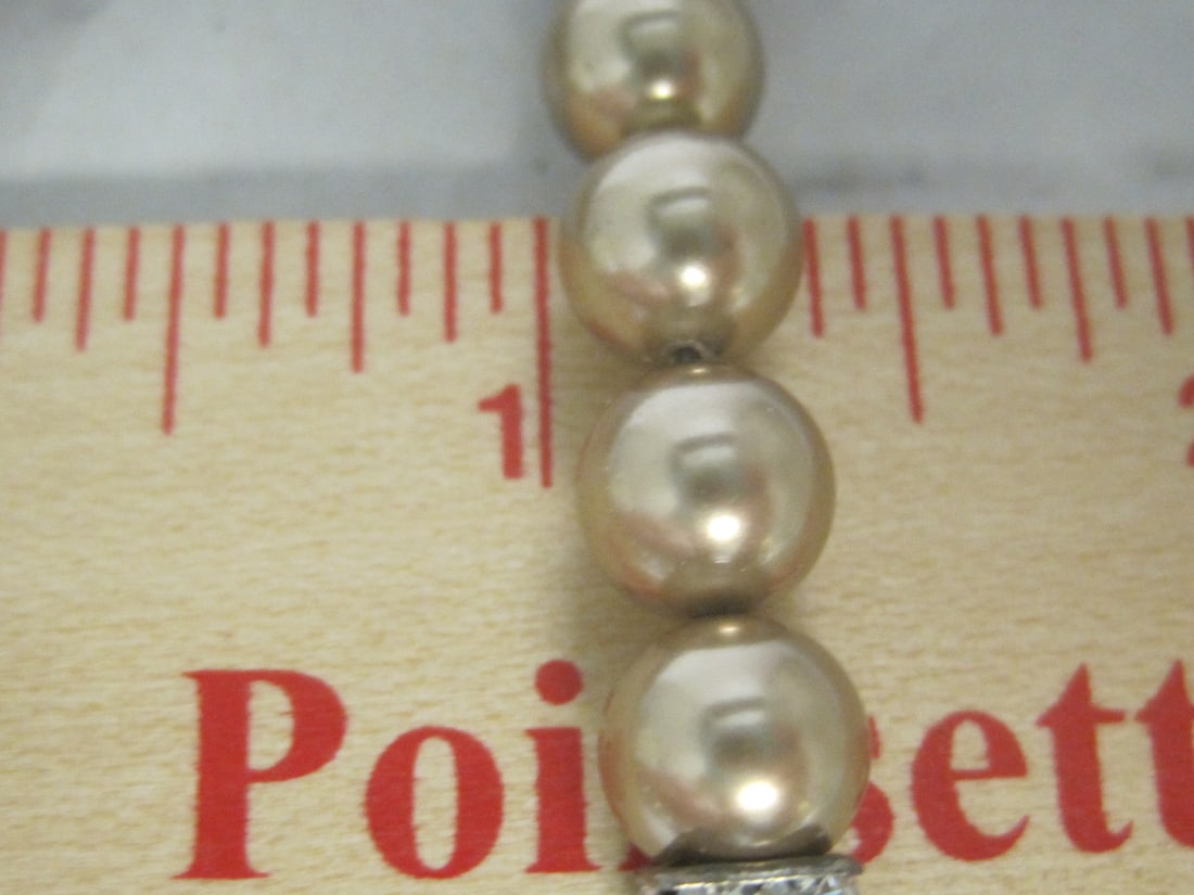 Faux Pearl Necklace with Crystal Pen & Spacers - 5