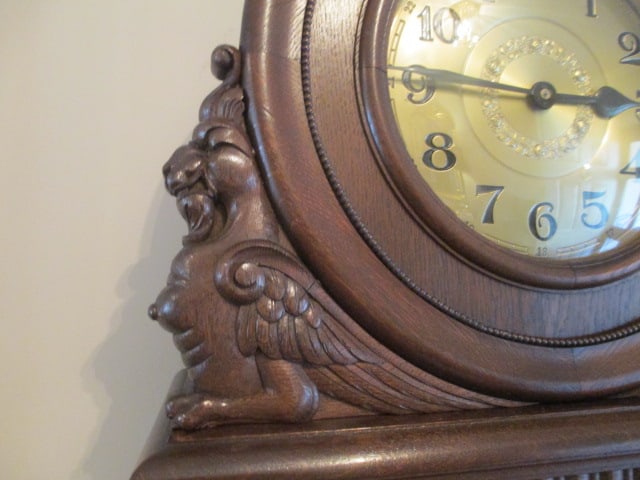 Antique German Harvina Oak Longcase Weight Driven Floor Clock - 16