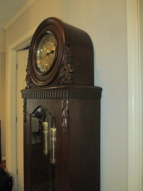 Antique German Harvina Oak Longcase Weight Driven Floor Clock - 3