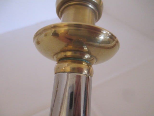 Pair of 2 Tone Brass Candle Sticks - 6