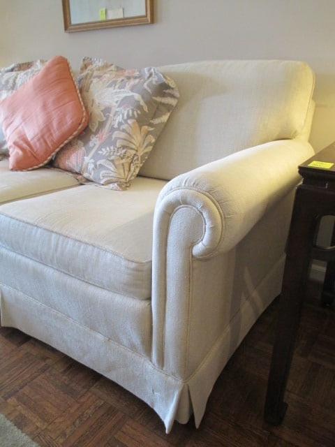 Professionally Tailored Rolled Arm Sofa with Accent Pillows - 4