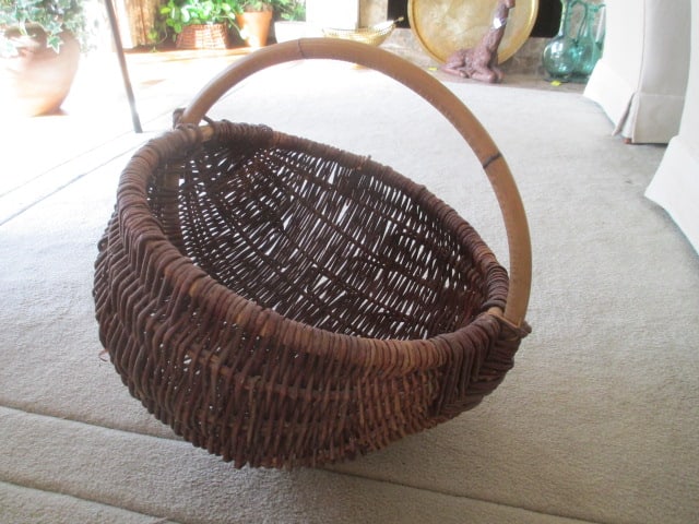 Large Hand Woven Twig Buttocks Basket (1 of 7)