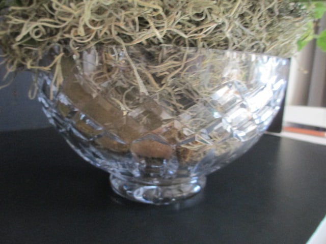 Crystal Centerpiece Bowl with Beautiful Silk Orchid Arrangement - 2