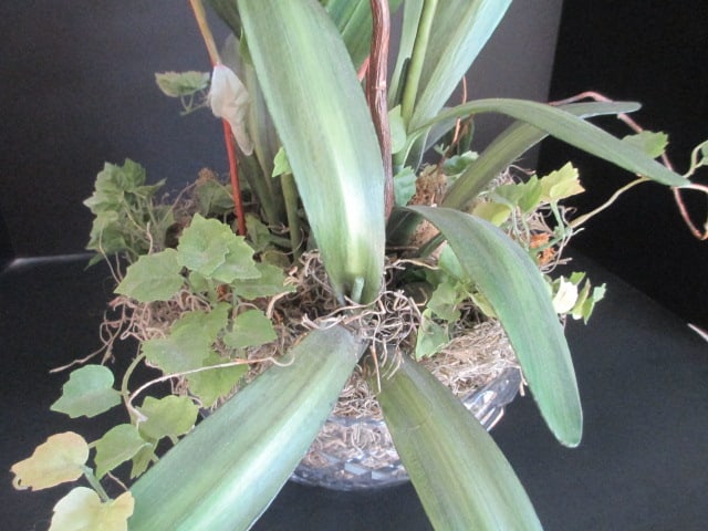 Crystal Centerpiece Bowl with Beautiful Silk Orchid Arrangement - 5