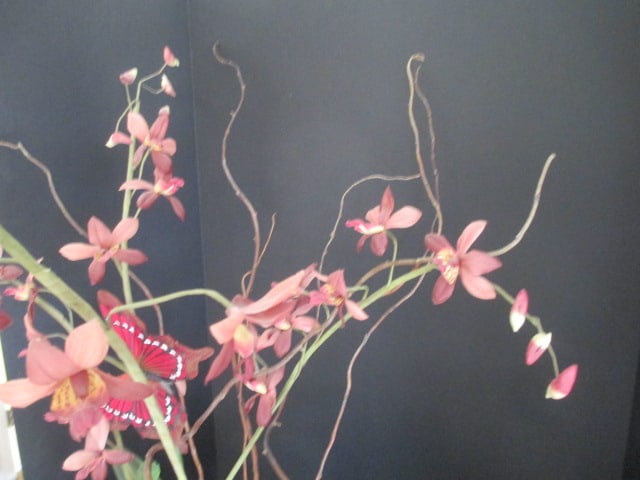 Crystal Centerpiece Bowl with Beautiful Silk Orchid Arrangement - 7