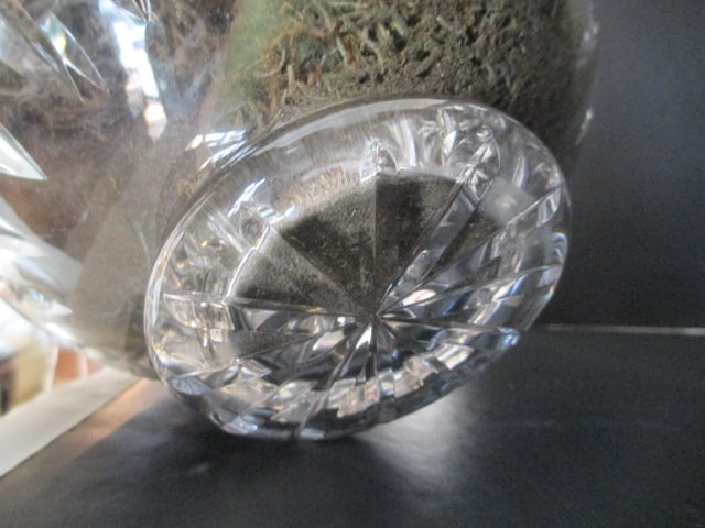 Crystal Centerpiece Bowl with Beautiful Silk Orchid Arrangement - 8