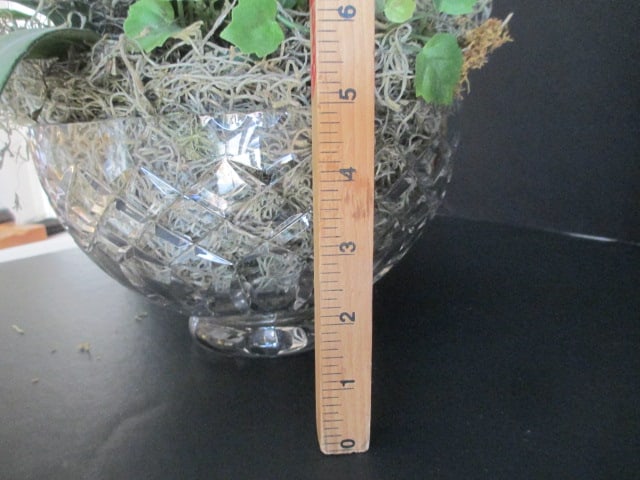 Crystal Centerpiece Bowl with Beautiful Silk Orchid Arrangement - 9