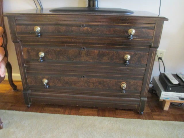 Antique Eastlake Victorian 3 Drawer Chest (1 of 17)