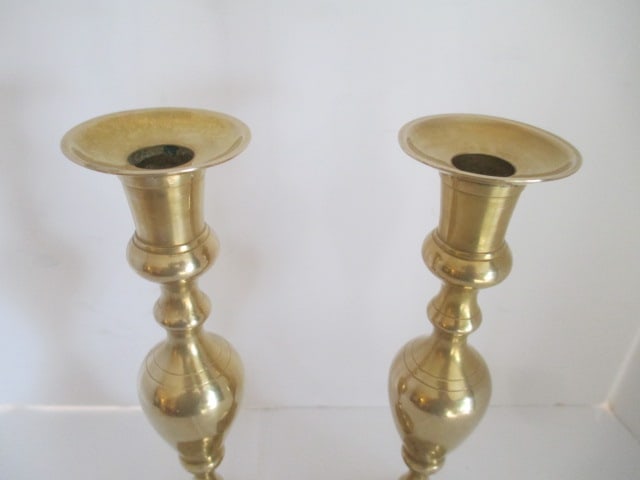 Pair of Brass Candle Sticks - 2