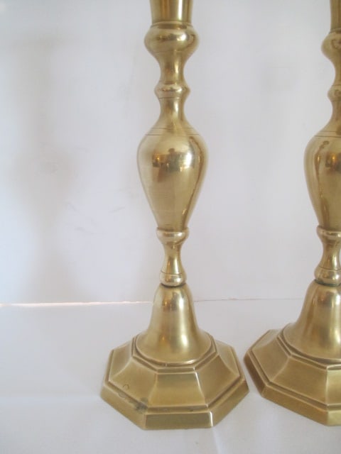 Pair of Brass Candle Sticks - 3